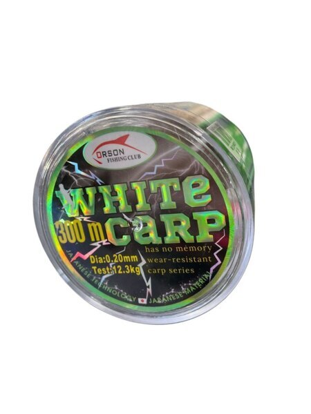 Леска 300 метром чёрная  "WHITE CARP ORSON" 0.20мм